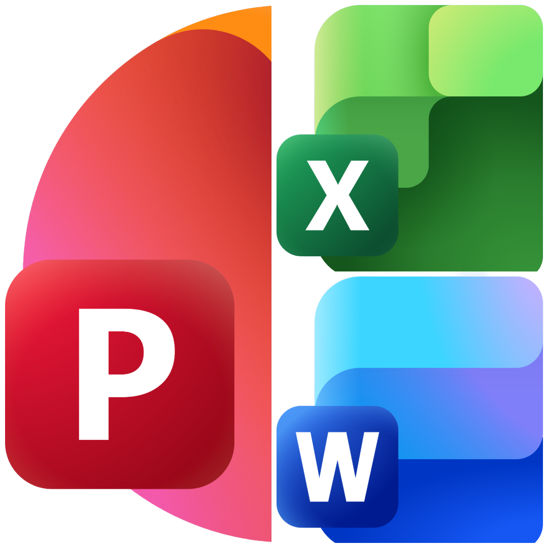 Word, PowerPoint, Excel logos